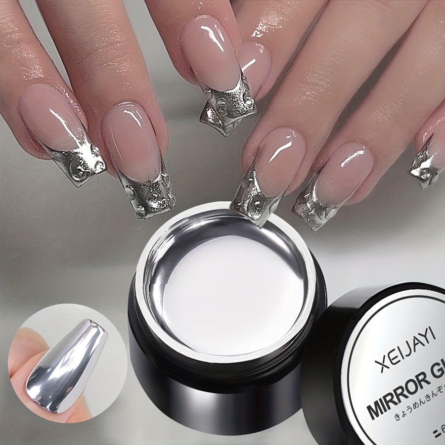 SILVER NEW YEAR NAILS✨ EASY POLYGEL APPLICATION & 3D CHROME NAIL ART