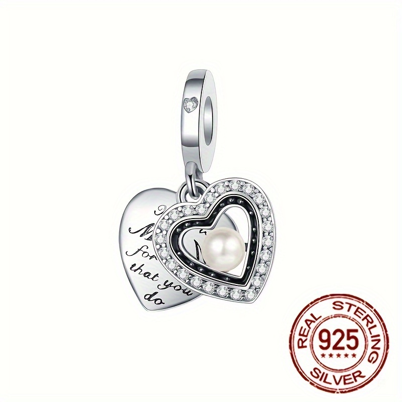 1pc Silver Plated Love Heart Shaped Charm Shinning Forever Love Infinity Pendant Fit Original Bracelet Necklace DIY Jewelry Making Beads Gift for