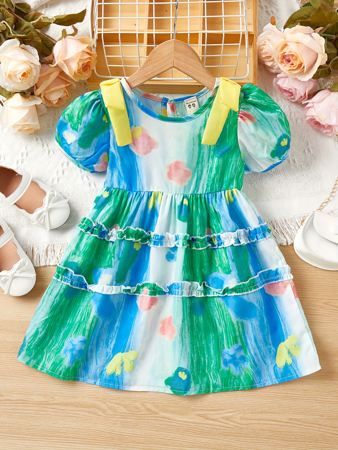 Baby Girl Clothes Summer Dress Princess Dress Sky Colorful Rainbow