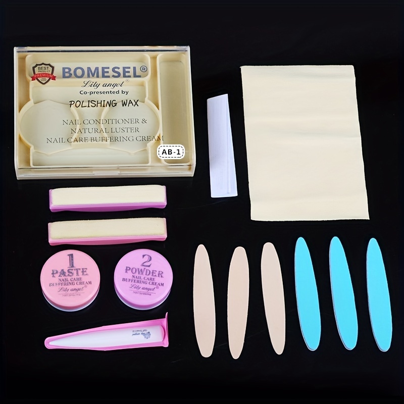 

Nail Polishing Wax Set, Manicure Tools Kit With Nails File Nail Brush Nail Buffers Nial Art Accessories For Home Salon