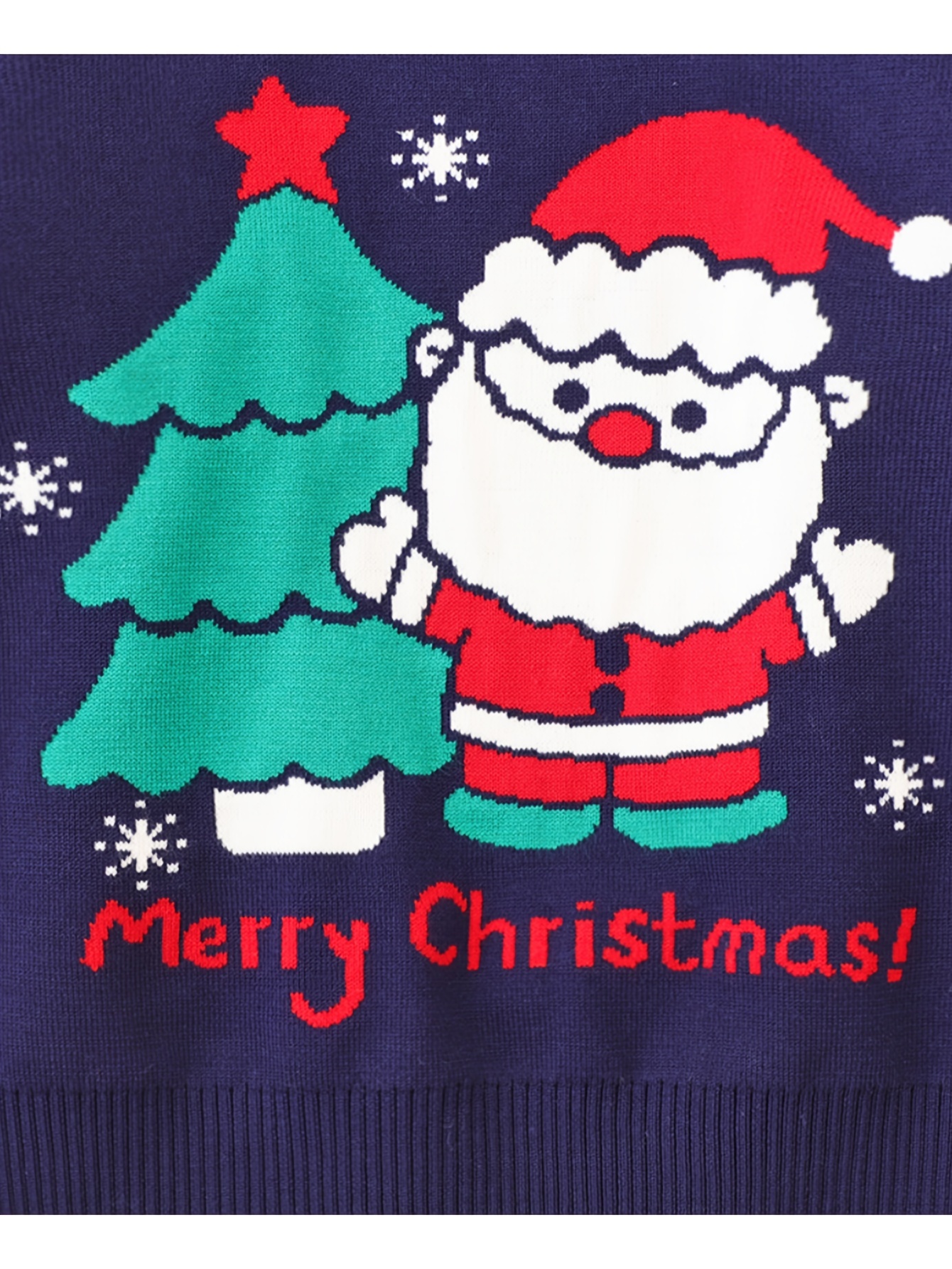 Kid's Santa Christmas Tree Jacquard Sweater Cable Knit - Temu