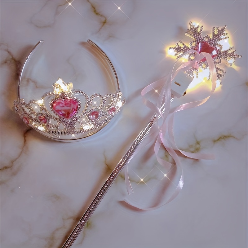 Princesse Tiara Crown, Diadème Couronne Princesse, Pour la Fête  D'anniversaire des Petites Filles et le Jeu D'imitation D'Halloween (Rose  Rouge) : : Jeux et Jouets