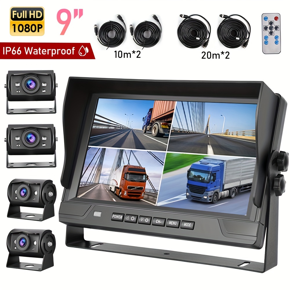 Cámara de respaldo para coche HD 1080P de 4.3 pulgadas, sistema de visión  trasera, kit de leva inversa, camión, SUV, minivan, fácil instalación