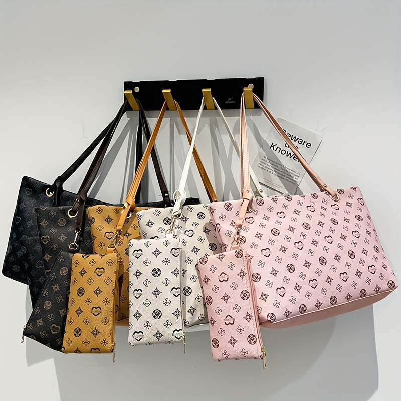 Vintage Geometric Print Tote Bag, Large Capacity Shoulder Bag, Women's  Casual Handbag & Commuter Purse - Temu Japan
