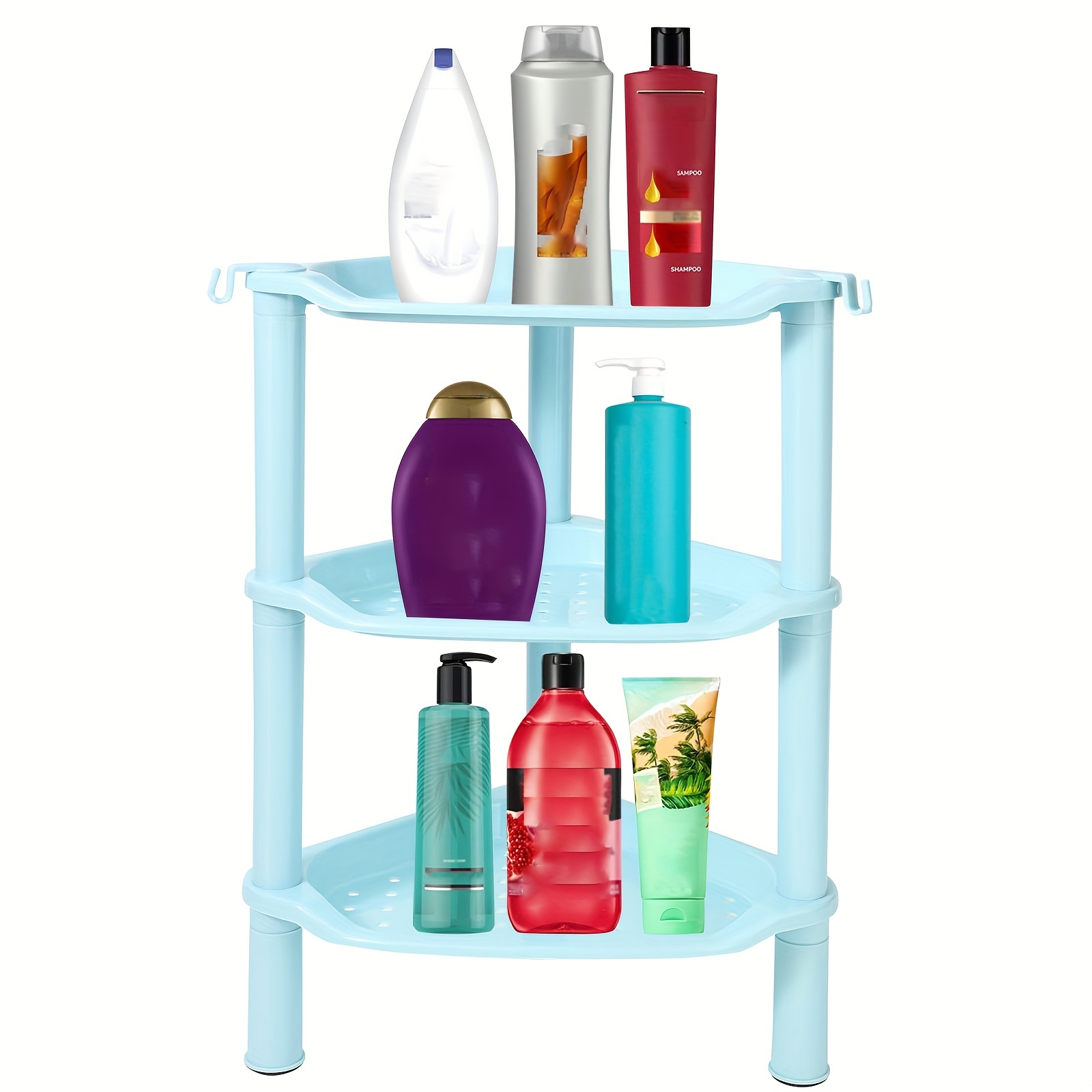 3 Tier Shower Caddy Organizer Shelf Standing Plastic Shower - Temu