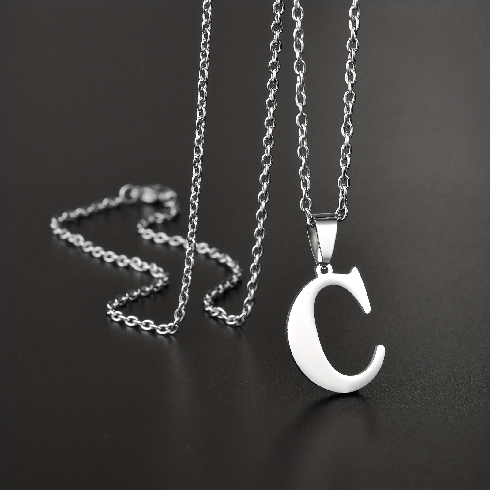 Men's Minimalist Stainless Steel English Letter Necklace
