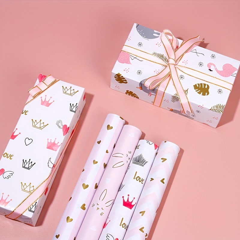  Christmas Gift Wrapping Paper 9pcs, Recyclable Kraft