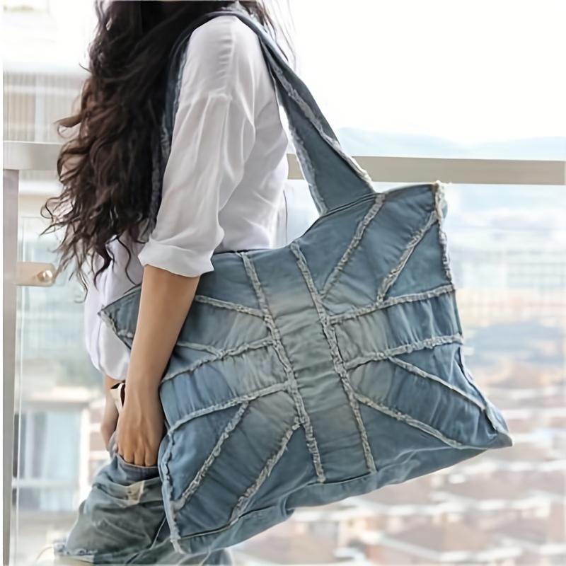 Denim Shoulder Bag Large Capacity Women Tote Fashion for Travel