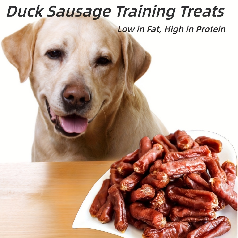 3.53oz/10.58oz/1.1LB Dog Treats Duck Sausage Training Treats, Slow Roasted Snacks For Medium And Large Dogs Chewy Treats