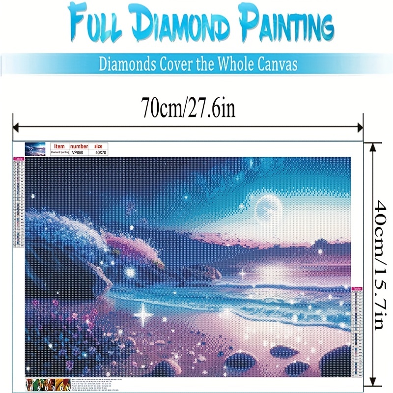 Beach Diamond Painting Kits for Adults - 5D Moon Beach Diamond Art