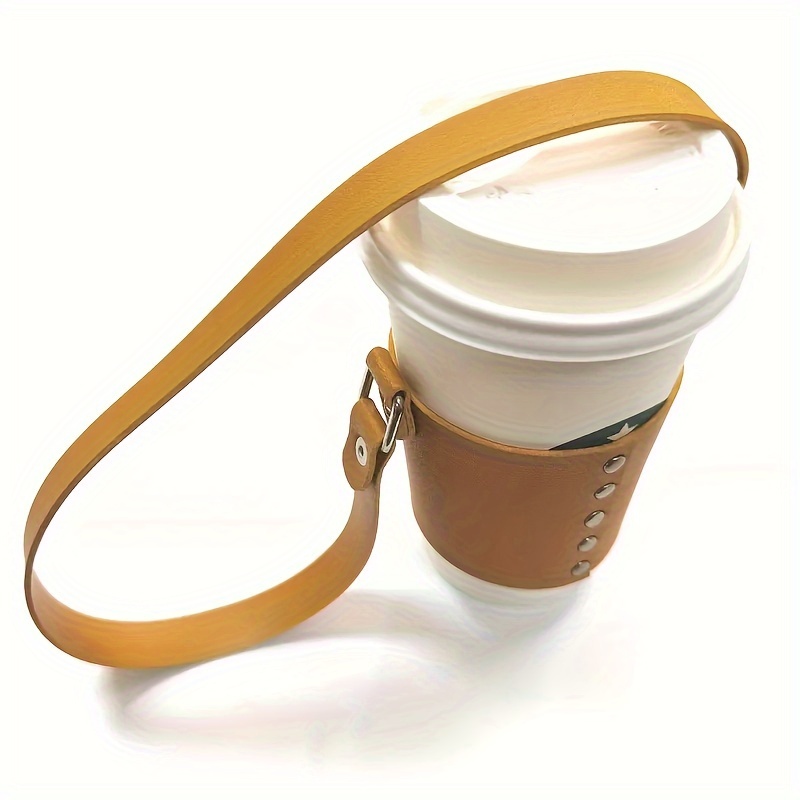 Portable PU Leather Coffee Cup Holder With Handle Strap Hand-carrying Cup  Bag Carrier For Boba Tea - Buy Portable PU Leather Coffee Cup Holder With  Handle Strap Hand-carrying Cup Bag Carrier For