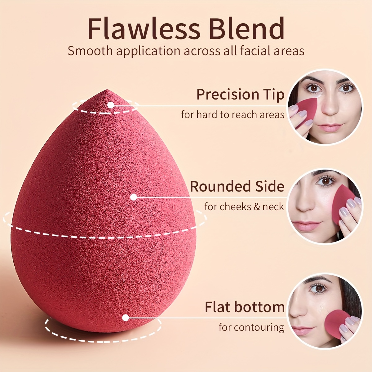 FLAT BOTTOM BEAUTY BLENDER and WATER DROP SPONGE