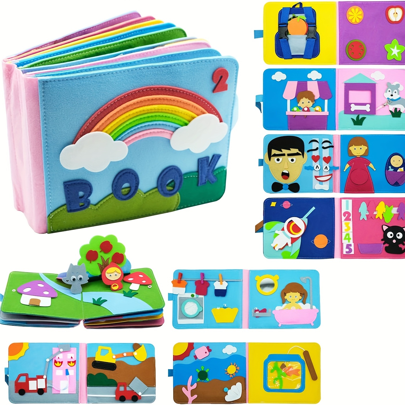 Montessori Kids for Girl & Boy - Libro de actividades para niños pequeños -  Juguetes suaves y silenciosos para niños pequeños - Juguete educativo