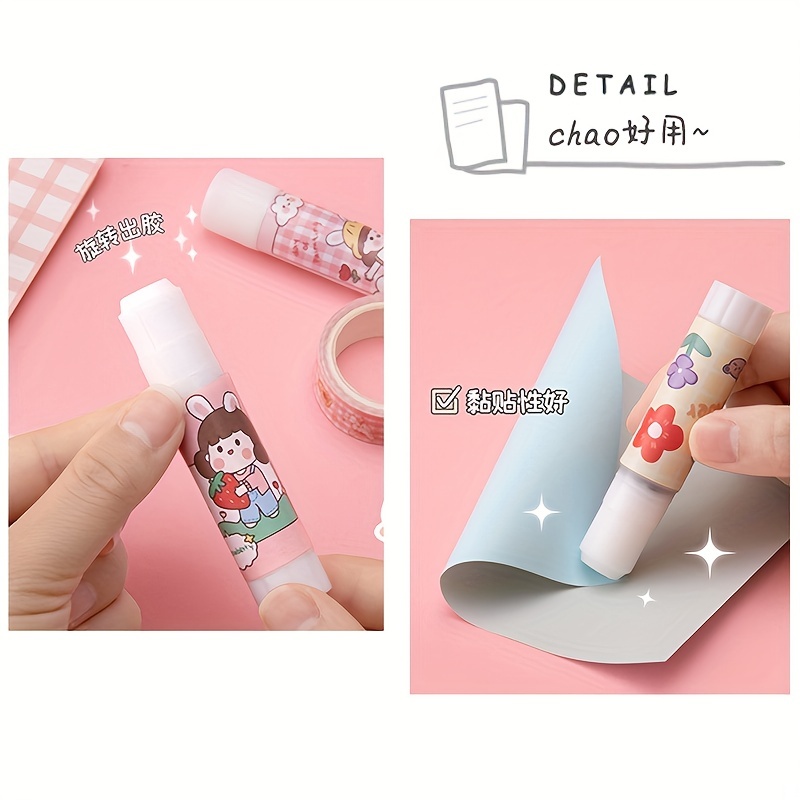 Cartoon Solid Glue Sticks, School Kawaii Cute Slime Glues
