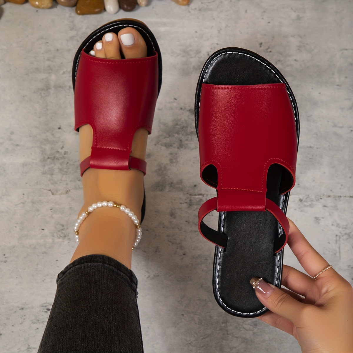 Fashion Black Sandals For Women, Criss Cross Toe Post Design Thong Sandals  | SHEIN UK