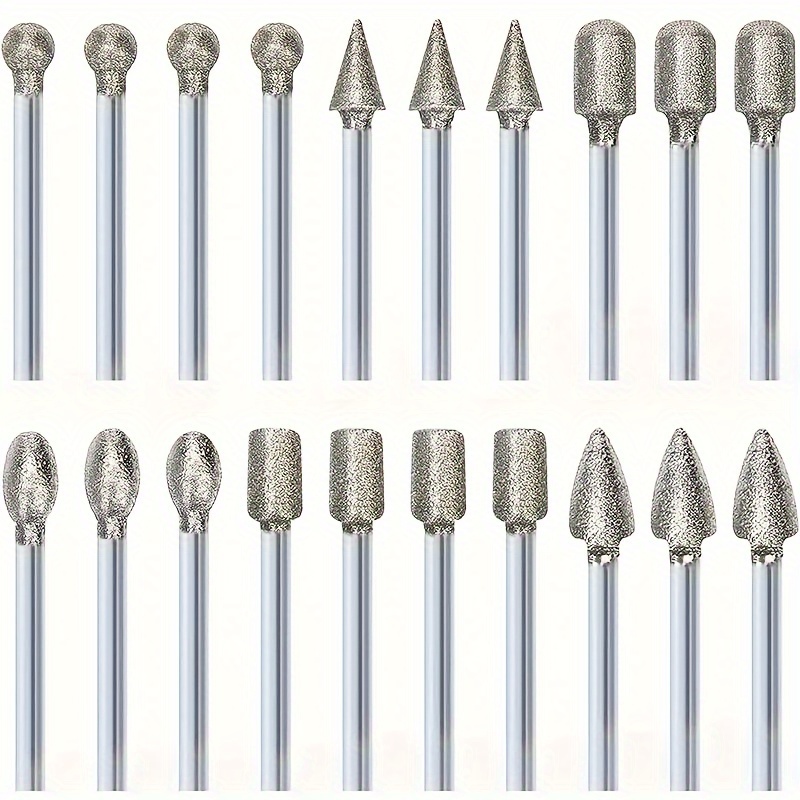 30pcs Dremel Tool Accessories Grinding Accessories Electroplated Diamond  Grinding Heads Burrs Bit Set for Dremel Rotary Tool Set
