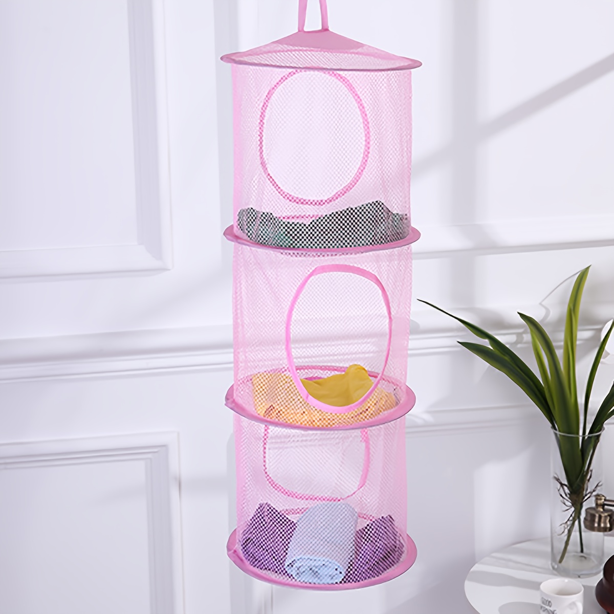 Three Layer Hanging Basket Toy Storage Hammock Collapsible - Temu