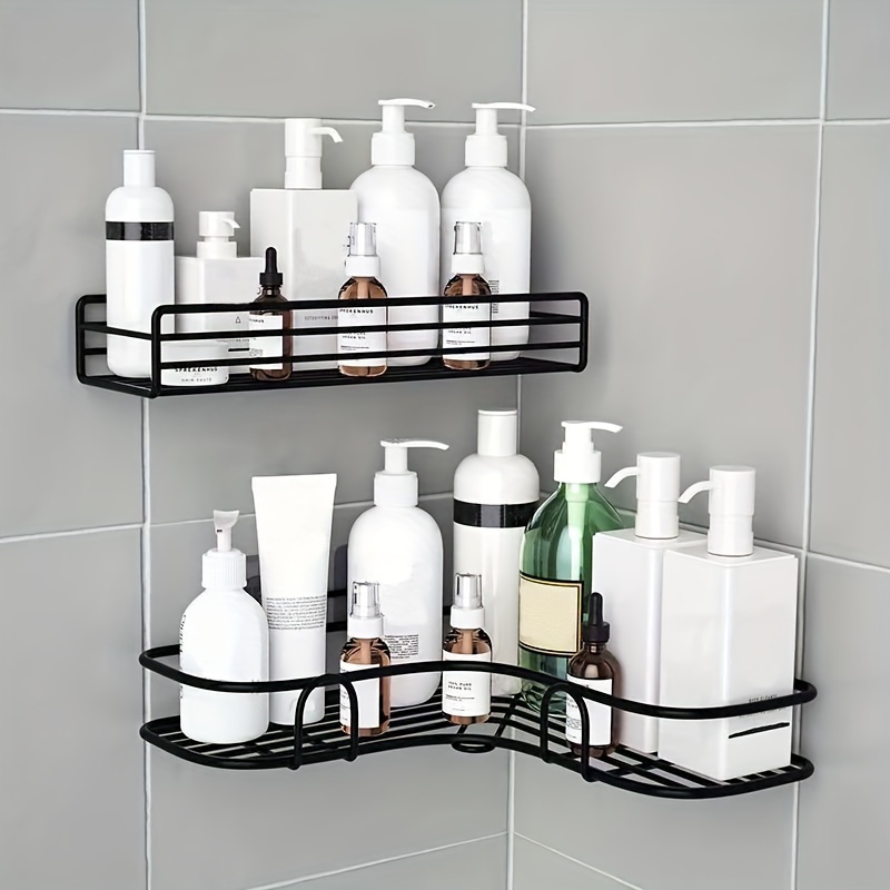 Mensola angolare per bagno senza foratura spazio antiruggine portaoggetti  per doccia in alluminio porta Shampoo accessori