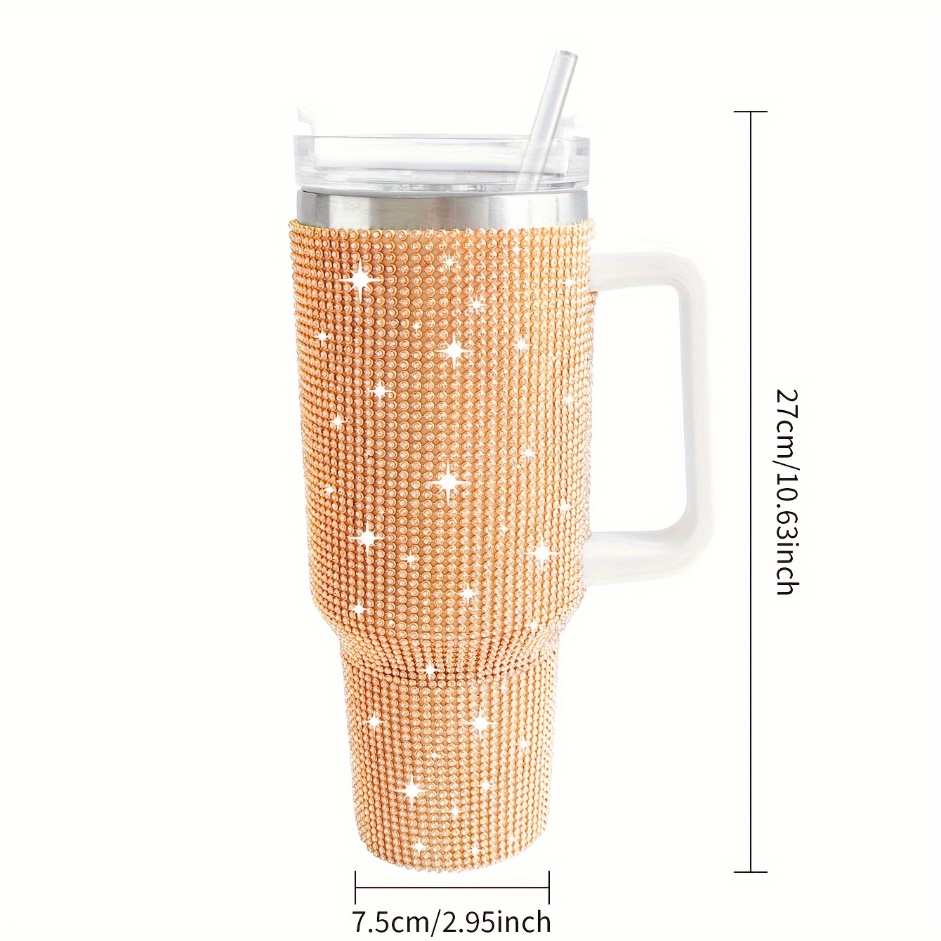 Sparkle On The Go: Stainless Steel Insulated Tumbler With - Temu