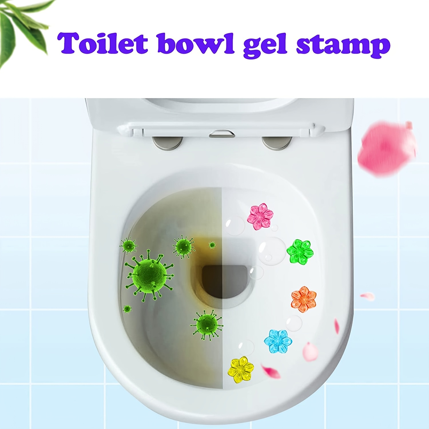 OAVQHLG3B Toilet Bowl Cleaner Fresh Flower Toilet Gel Stamp