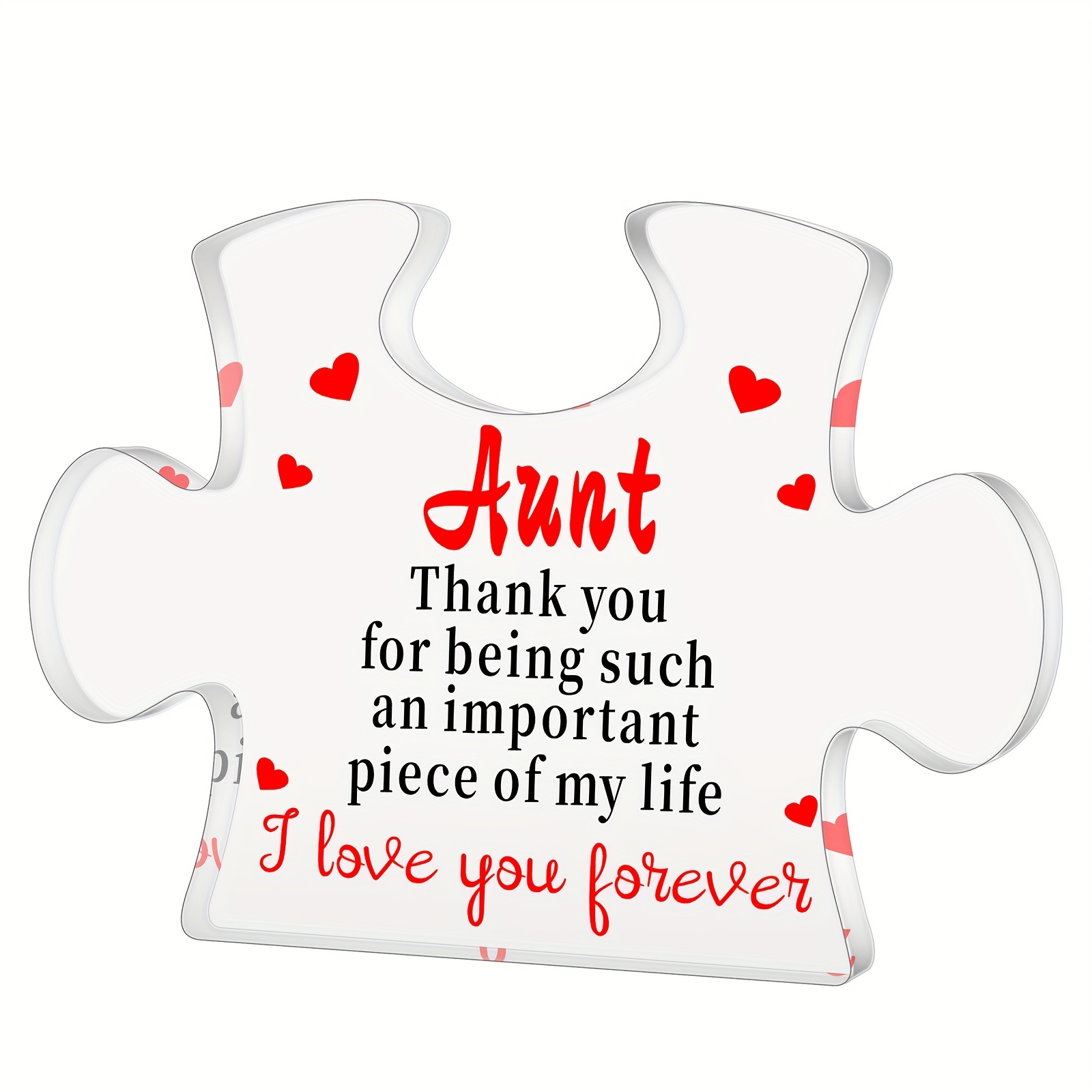 Funnli Aunt Gifts from Niece Acrylic Puzzle Plaque - Gifts for Aunt 3.35 x  2.76 Inch Desk Decorations Best Aunt Ever Gifts - Great Auntie Gifts Card