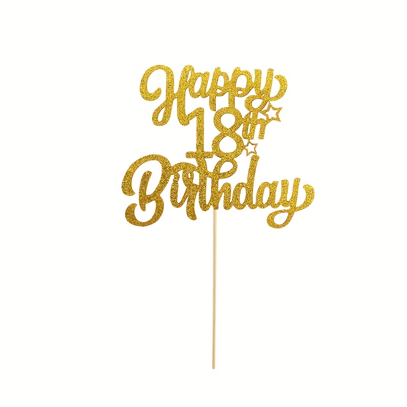 Golden Glitter Number Happy Birthday Cake Topper 13 Years - Temu