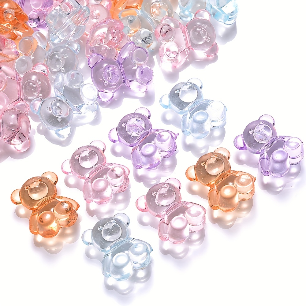 Cute Acrylic Transparent Uv Plated Colorful Hanging Hole Rabbit Head Beads  Acrylic Animal Charms Diy Handmade Bracelet Pendant Easter Jewelry  Accessories - Temu