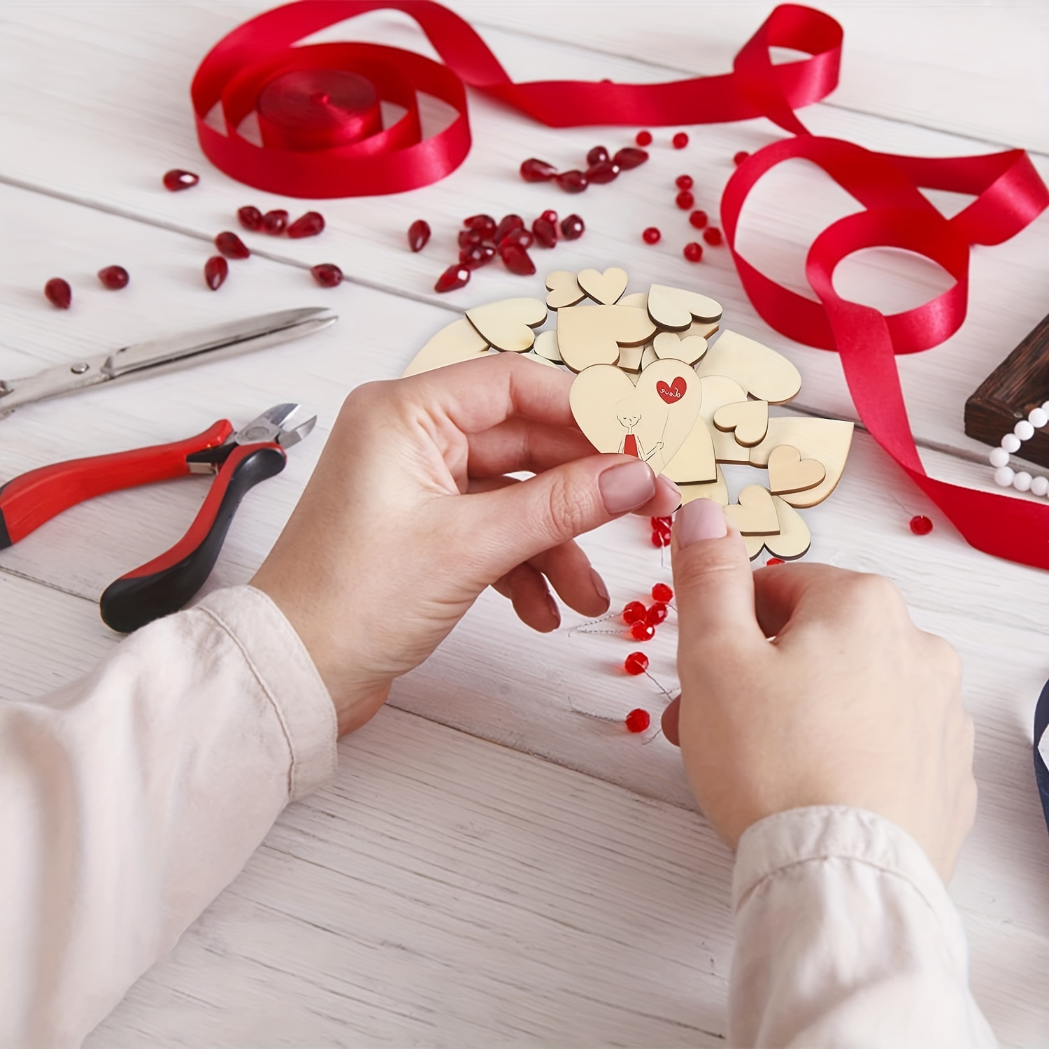 100 Pezzi Mini Cuori Legno A Forma Amore Decorazione te - Temu Italy