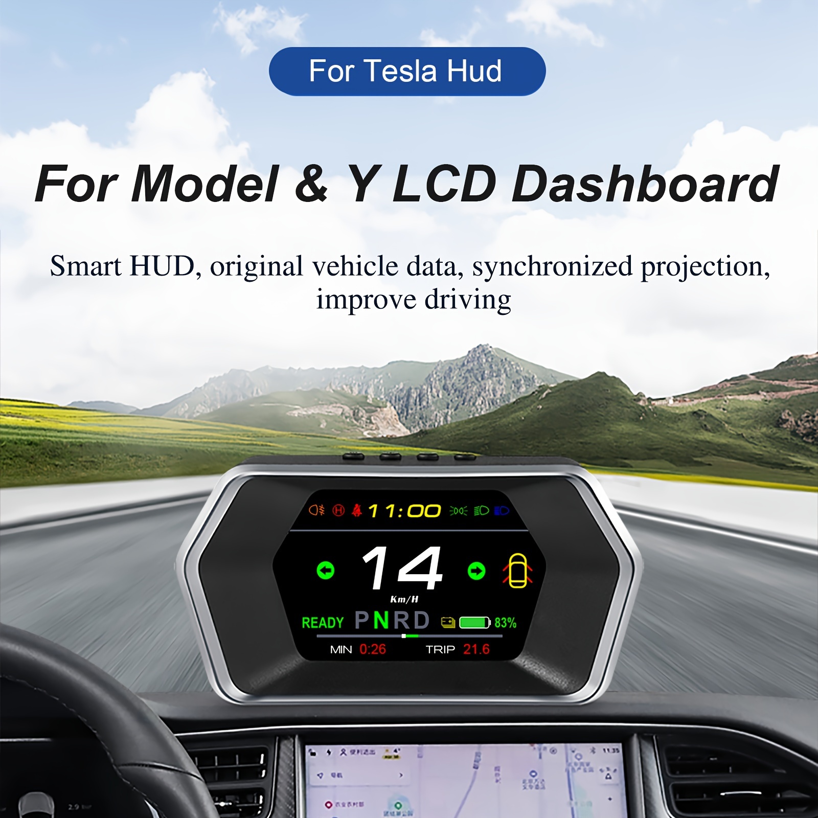 9 Auto Car Dashboard Touch Screen Driver Meter Monitor For Tesla Model 3/Y