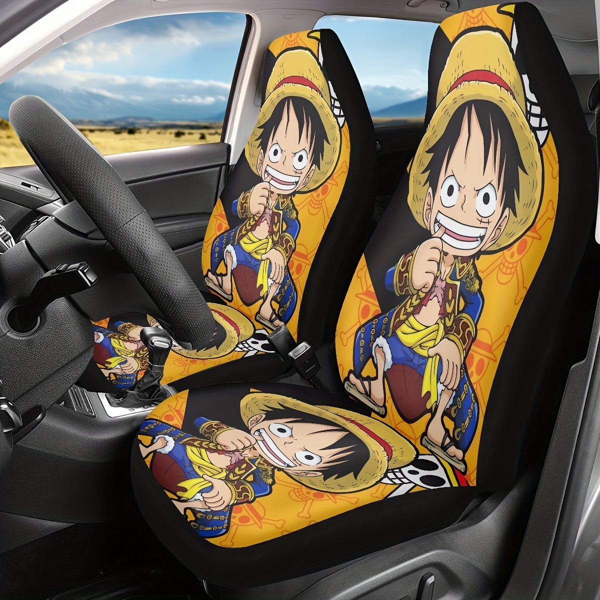 2pcs Auto Universal Sitzbezüge Anime Gedruckte Integrierte - Temu