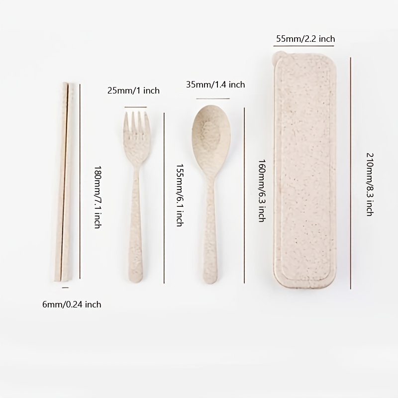 Wheat Straw Portable Cutlery - Travel Camping Cutlery Set – ECOOH2