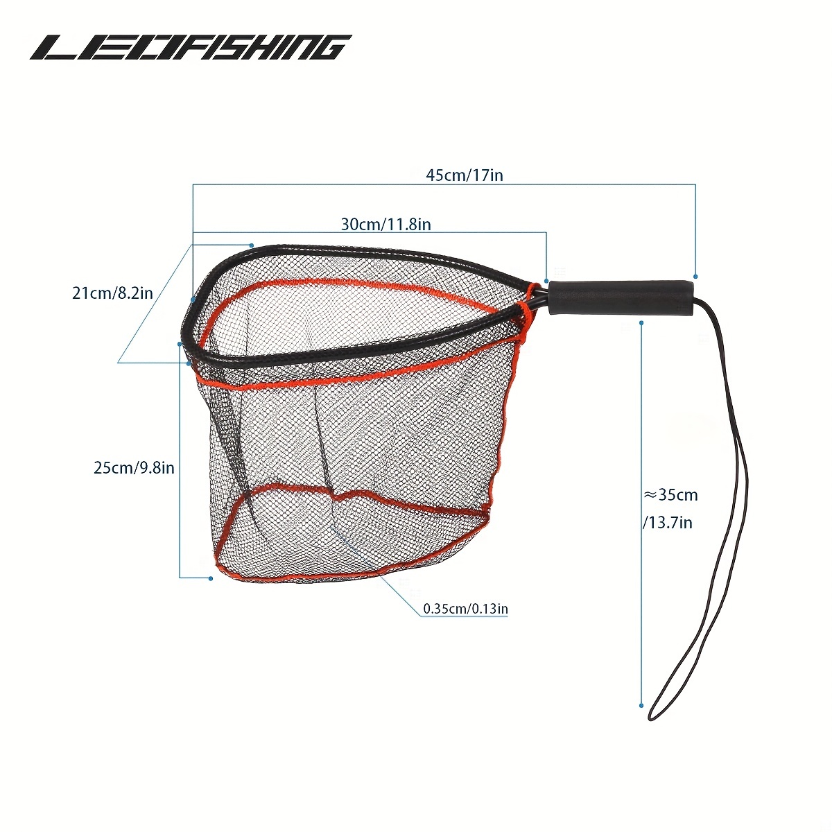 Lightweight Portable Fishing Net Leofishing Black Red High - Temu