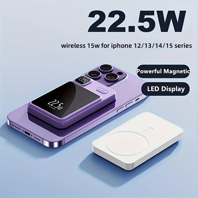 Portable Magnetic PD22.5W QC3.0 Mini 10000mAh Wireless 15W Quick Charger Power Bank For IPhone 15 14 Plus 13 Pro Max