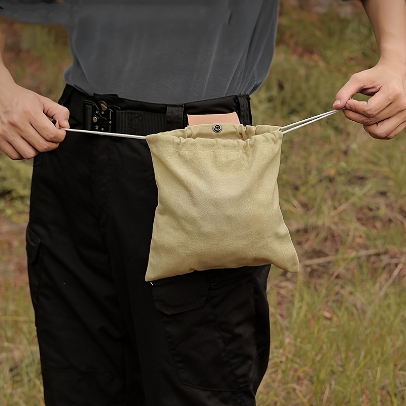 Foraging Bag Leather Canvas Collapsible Bushcraft Belt Pouch - Brilliant  Promos - Be Brilliant!