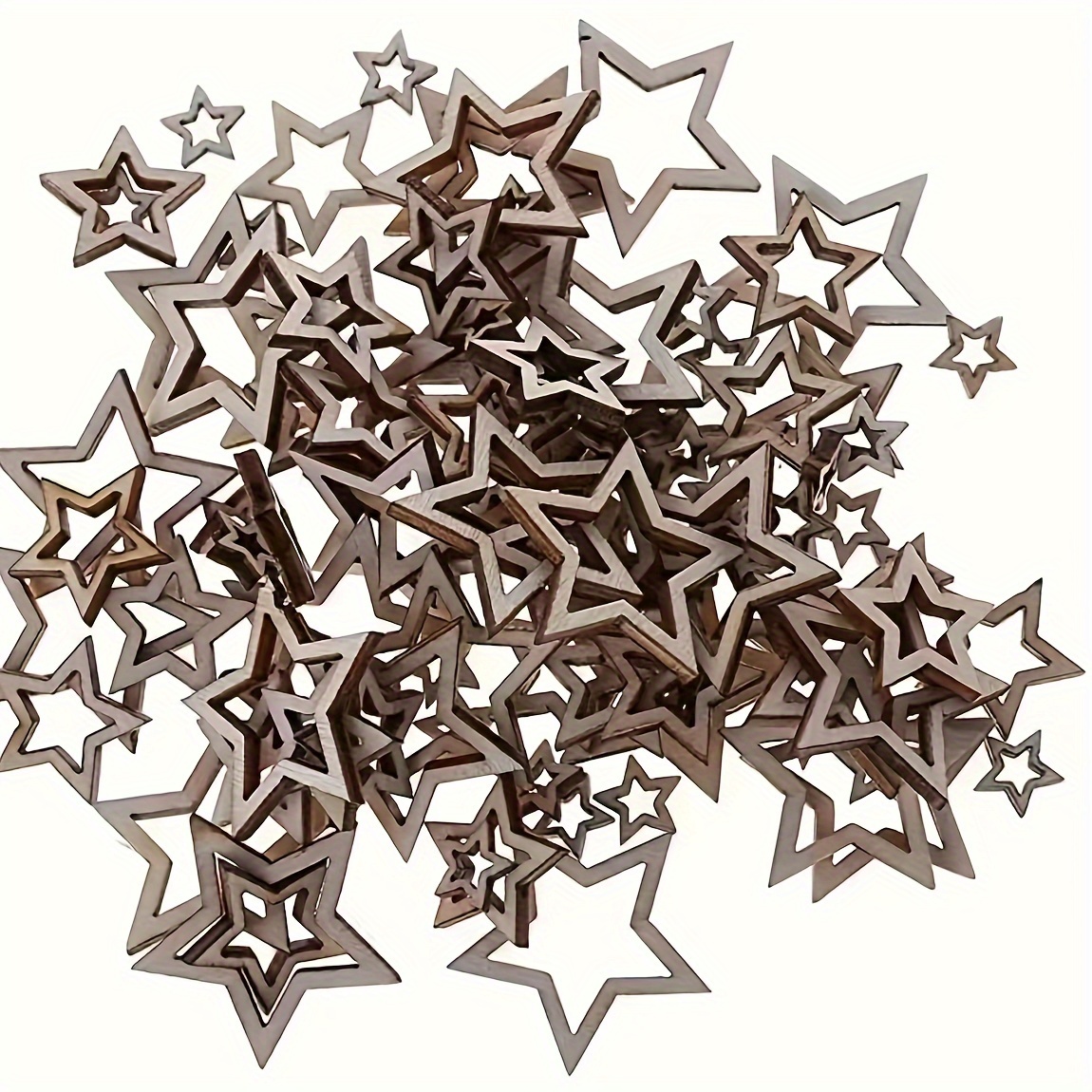 Wooden Stars Diy Painting Wooden Chips Christmas Wedding - Temu