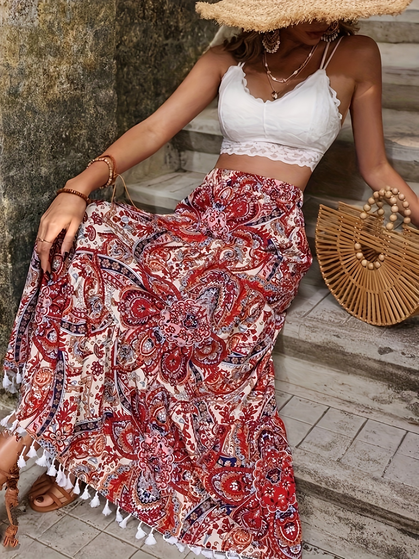 Boho clearance tassel skirt