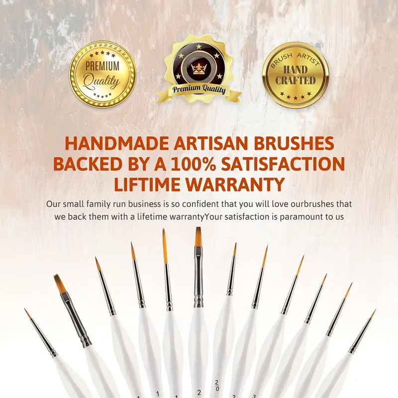 Miniature Paint Brushes, 12pcs Model Brushes Micro Detail Paint Brush Set,  Fine Detailing For Acrylics, Oils, Watercolors & Paint By Number, Citadel