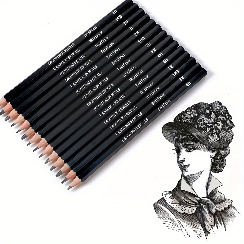 This Model 14 Sketching Pencil Set 4h 14b Pencil Sketching - Temu