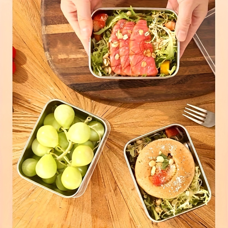 3pcs, Baking Sheets, Stainless Steel Meal Prep Containers, Cookie Sheets  Set, Freezer Food Storage Containers, Baking Tools, Kitchen Gadgets, Kitchen