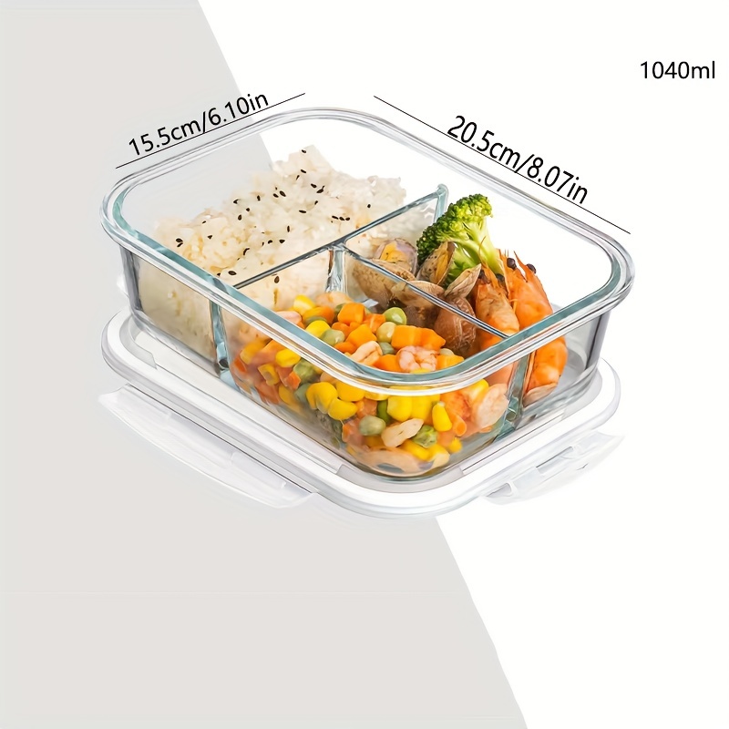 High Borosilicate Glass Glass Lunch Box Glass Meal Prep - Temu