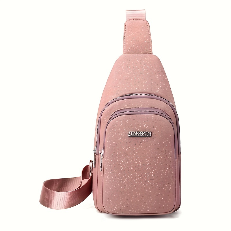 Causal Nylon Sling Backpack Multi Pockets Chest Bag Simple Temu