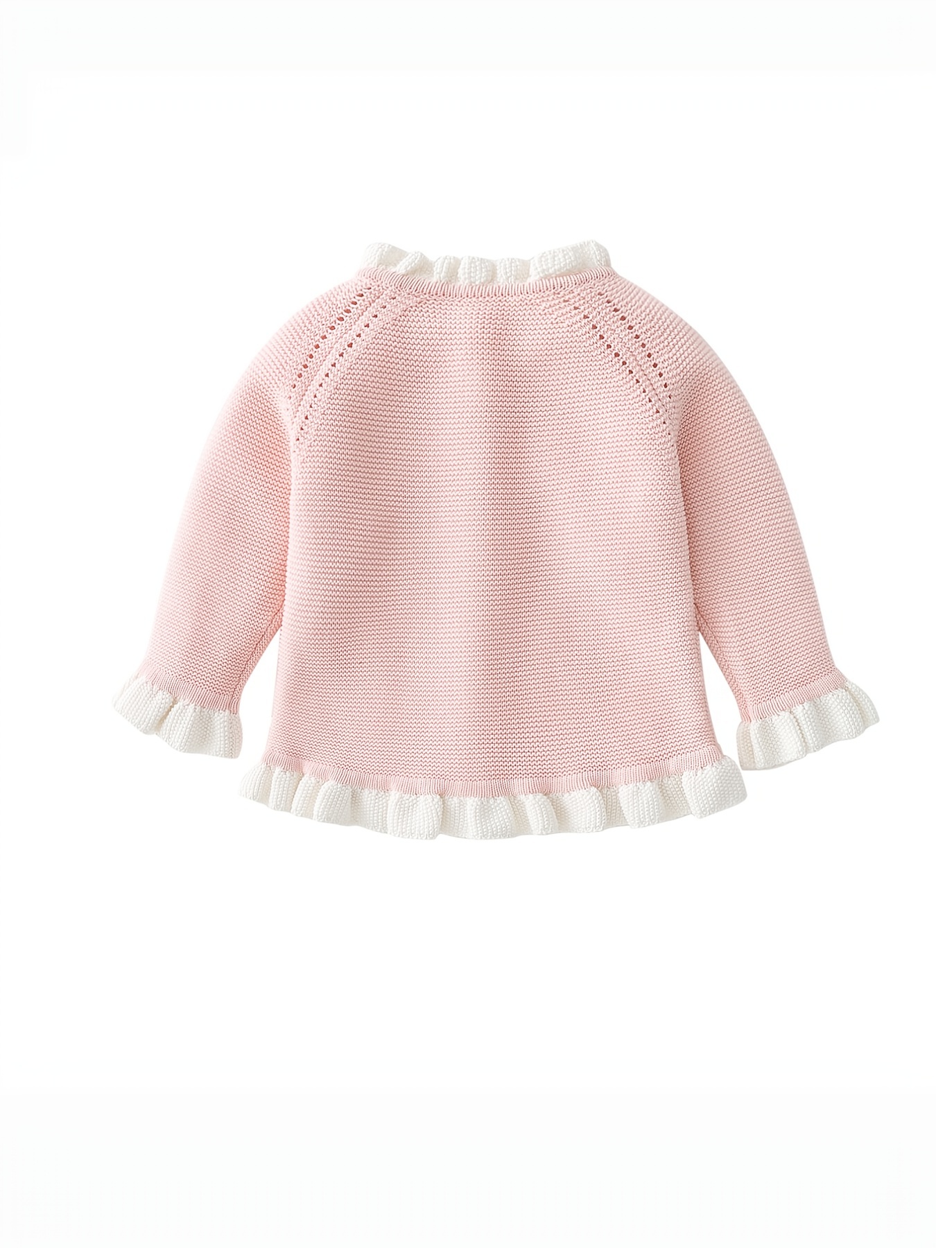 RUFFLED KNIT CARDIGAN - Light pink