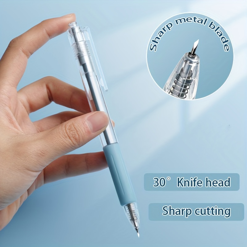 Press Type Pen Knife Simple Paper Cutter Utility Knife - Temu