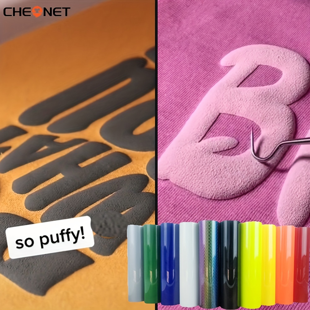 TIFEE Puff Vinyl Heat Transfer 3D Puff HTV Heat Press Iron on Vinyl 5  Sheets 12x 10 Foaming HTV for T Shirts DIY Compatible with Cricut or  Silhoutte