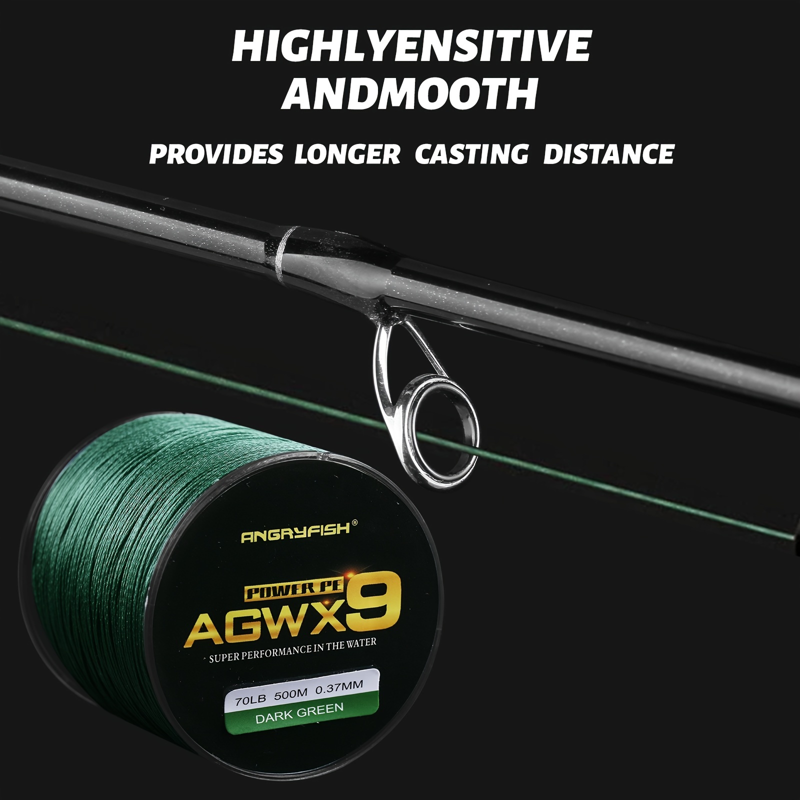 Angryfish Agwx9 Braided Fishing Line - Super Strong And Smooth Casting,  Long-lasting Durability - Multiple Colors Available (green) - Temu United  Kingdom