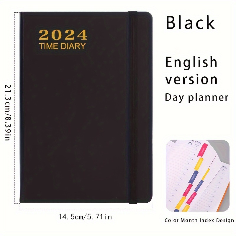 2024 A5 English Calendar Planner Notebook Weekly Monthly - Temu