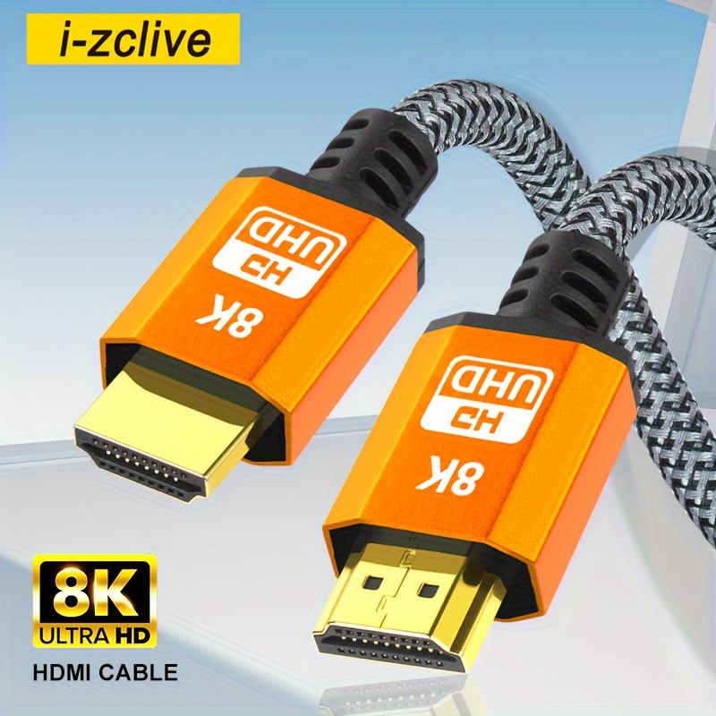 Câble HDMI 2.1 8K, 8K UHD 60Hz 4K 120Hz 3D Surround Sound Video Cord,  4.9FT, Compatible avec 8K HD TV, Moniteur, Projecteur