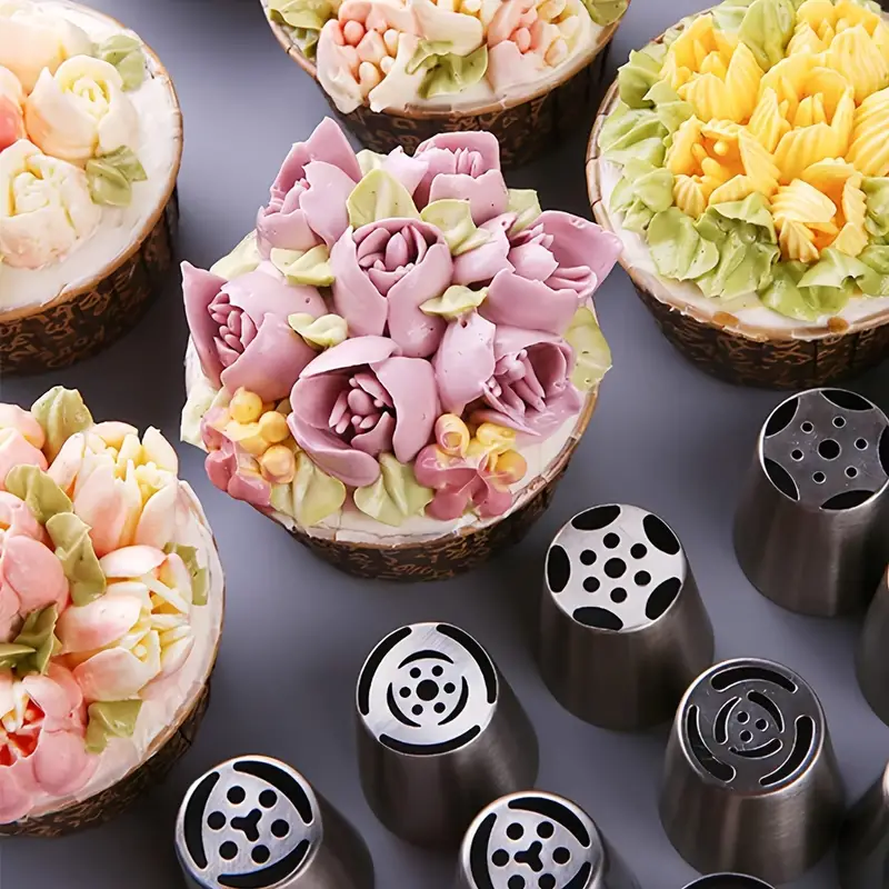 Russian Piping Tips Cake Decorating Kit Diy Baking Supplies - Temu