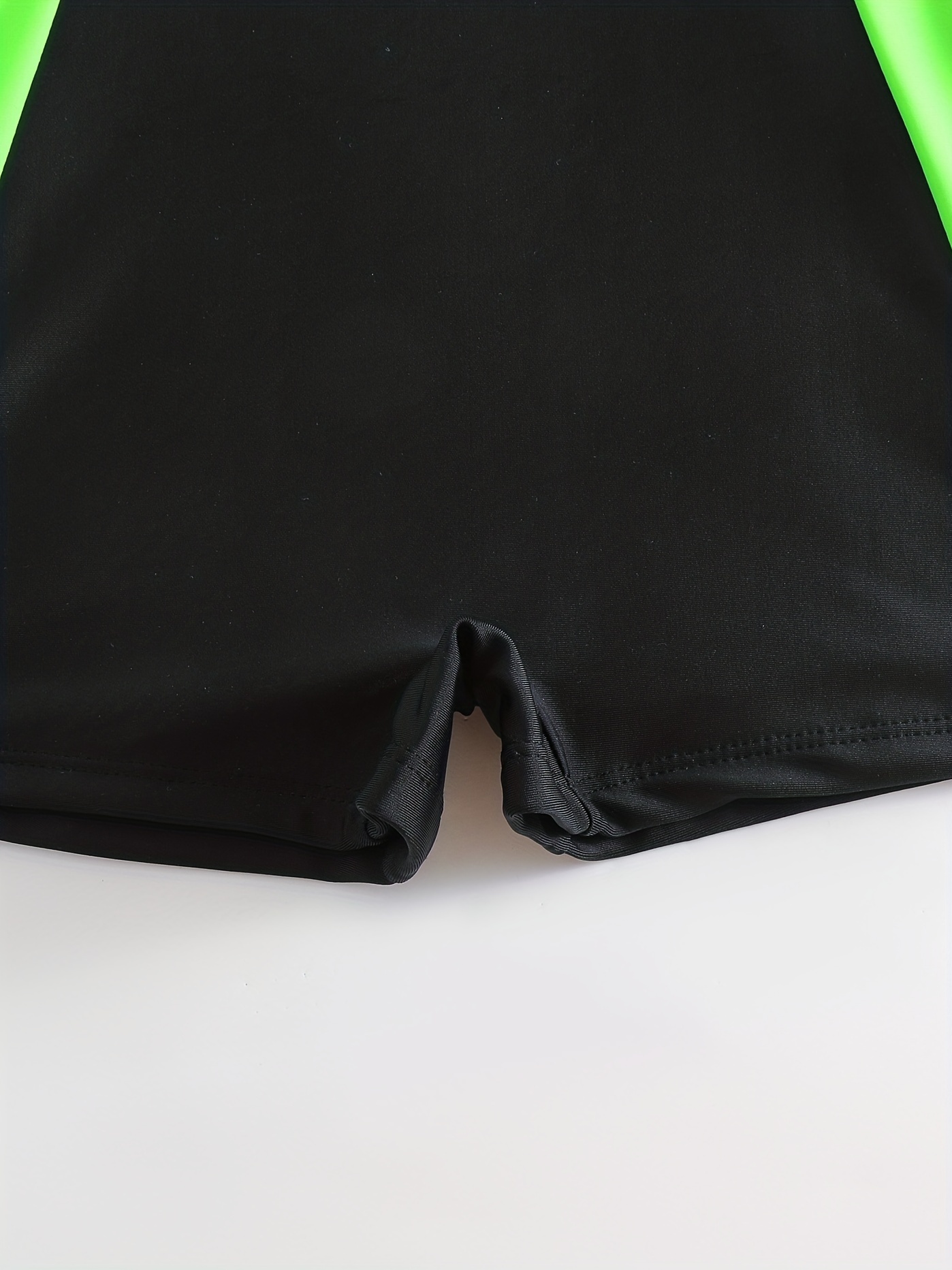 Actionback Stripes Color Block Swimsuit Black Neon - Temu