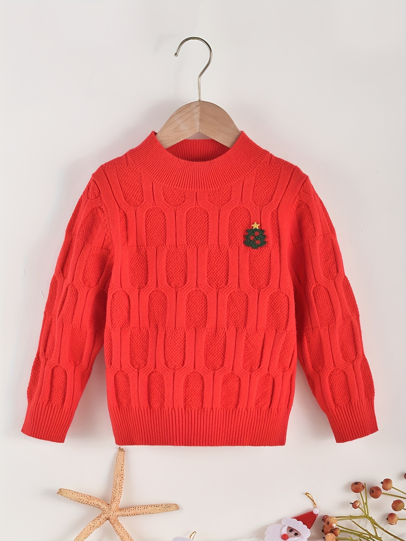 Toddler Boy Christmas Geo Pattern Colorblock Sweater